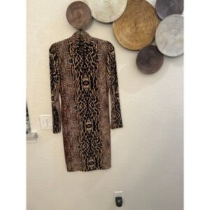 Kamalikulture Animal Print Long Sleeve Dress size Large